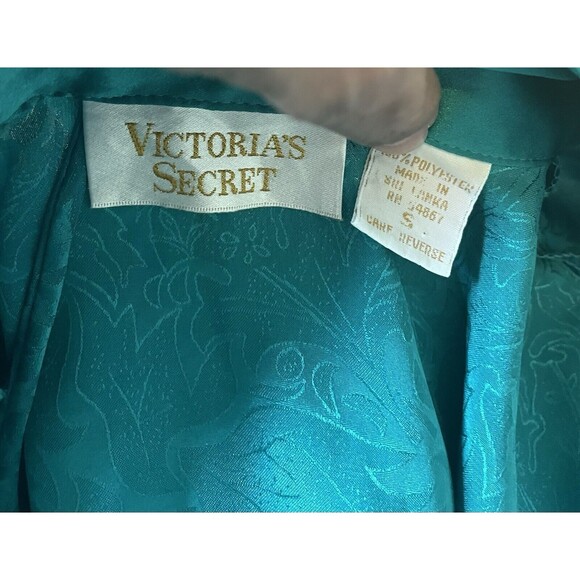 Vintage Victoria’s Secret Gold Label Emerald Green Robe Size Small - Picture 5 of 8